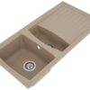 Respekta Einbauspüle Boston 100 x 50 B sandbeige Mineralite B/H/T: ca. 100x20x50 cm – Bild 2