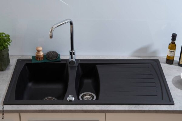 Respekta Einbauspüle Boston 100 x 50 S schwarz Mineralite B/H/T: ca. 100x20x50 cm Respekta Einbauspüle Boston 100 x 50 S schwarz Mineralite B/H/T: ca. 100x20x50 cm – Bild 3