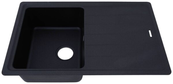 Respekta Einbauspüle Columbia 78 x 50 S schwarz Granitverbundmaterial B/H/T: ca. 100x18,5x50 cm – Bild 2