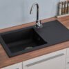 Respekta Einbauspüle Denver 78 x 44 S schwarz Mineralite B/H/T: ca. 78x17x43,5 cm Respekta Einbauspüle Denver 78 x 44 S schwarz Mineralite B/H/T: ca. 78x17x43,5 cm – Bild 3