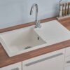 Respekta Einbauspüle Denver 78 x 44 W weiß Mineralite B/H/T: ca. 78x17x43,5 cm Respekta Einbauspüle Denver 78 x 44 W weiß Mineralite B/H/T: ca. 78x17x43,5 cm – Bild 5