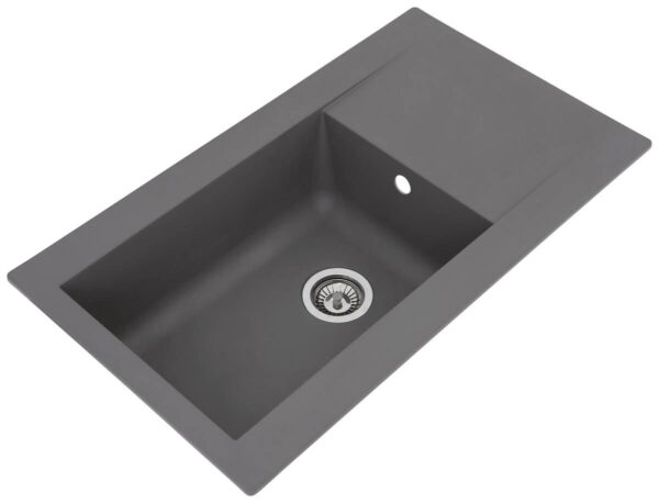 Respekta Einbauspüle Denver 86 x 50 G Beton grau Mineralite B/H/T: ca. 86x20x50 cm – Bild 3