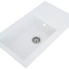 Respekta Einbauspüle Denver 86 x 50 W weiß Mineralite B/H/T: ca. 86x20x50 cm – Bild 2