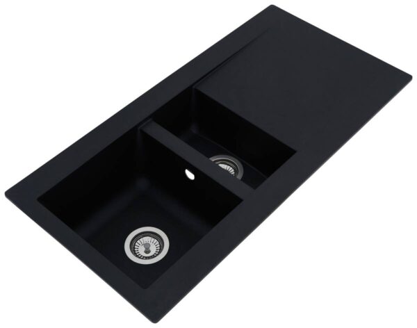 Respekta Einbauspüle Denver 1,5 100 x 50 S schwarz Mineralite B/H/T: ca. 100x20x50 cm – Bild 2