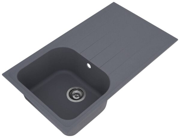 Respekta Einbauspüle Orlando 86 x 50 G Beton grau Granitverbundmaterial B/H/T: ca. 86x20,9x50 cm Respekta Einbauspüle Orlando 86 x 50 G Beton grau Granitverbundmaterial B/H/T: ca. 86x20,9x50 cm – Bild 2