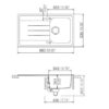 Respekta Einbauspüle Orlando 86 x 50 G Beton grau Granitverbundmaterial B/H/T: ca. 86x20,9x50 cm Respekta Einbauspüle Orlando 86 x 50 G Beton grau Granitverbundmaterial B/H/T: ca. 86x20,9x50 cm – Bild 3