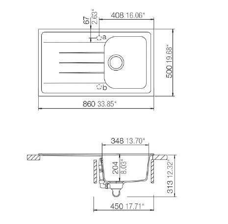 Respekta Einbauspüle Orlando 86 x 50 G Beton grau Granitverbundmaterial B/H/T: ca. 86x20,9x50 cm Respekta Einbauspüle Orlando 86 x 50 G Beton grau Granitverbundmaterial B/H/T: ca. 86x20,9x50 cm – Bild 3