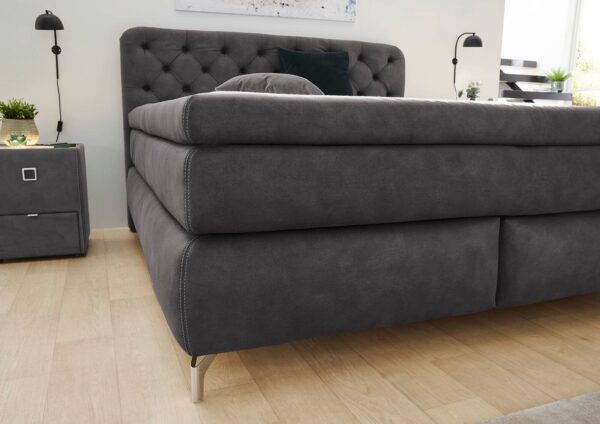 Boxspringbett anthrazit Liegefläche B/L: ca. 180x200 cm – Bild 2
