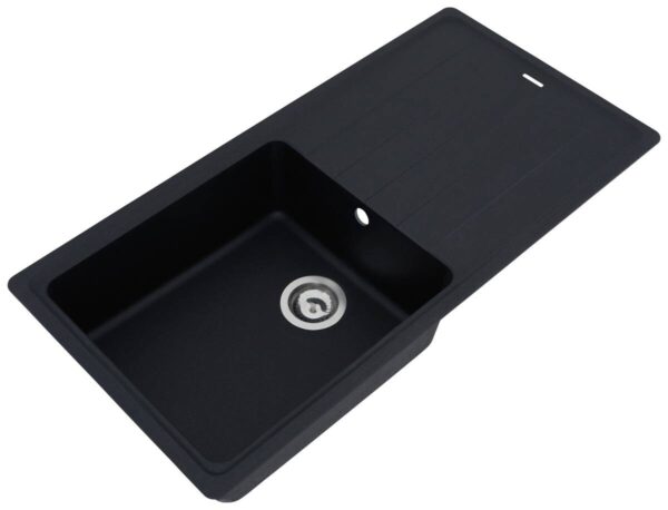 Respekta Einbauspüle Columbia 100 x 50 S schwarz Granitverbundmaterial B/H/T: ca. 100x18,5x50 cm Respekta Einbauspüle Columbia 100 x 50 S schwarz Granitverbundmaterial B/H/T: ca. 100x18,5x50 cm – Bild 3