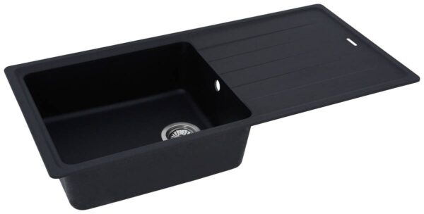 Respekta Einbauspüle Columbia 100 x 50 S schwarz Granitverbundmaterial B/H/T: ca. 100x18,5x50 cm Respekta Einbauspüle Columbia 100 x 50 S schwarz Granitverbundmaterial B/H/T: ca. 100x18,5x50 cm – Bild 4