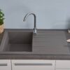 Respekta Einbauspüle Houston 80 x 50 G Beton grau Mineralite B/H/T: ca. 80x21x50 cm – Bild 3