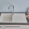 Respekta Einbauspüle Houston 80 x 50 W weiß Mineralite B/H/T: ca. 80x21x50 cm – Bild 4