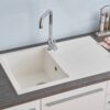 Respekta Einbauspüle Houston 80 x 50 W weiß Mineralite B/H/T: ca. 80x21x50 cm – Bild 5