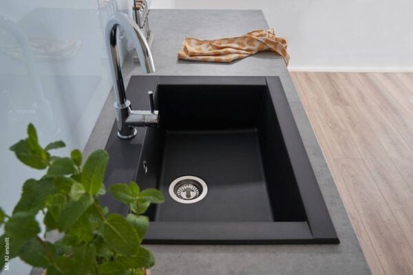 Respekta Einbauspüle Ohio 66 x 50 S schwarz Mineralite B/H/T: ca. 66x21x50 cm Respekta Einbauspüle Ohio 66 x 50 S schwarz Mineralite B/H/T: ca. 66x21x50 cm – Bild 4