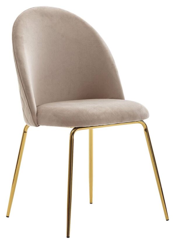 Stuhl beige gold Stoff Eisen B/H/T: ca. 53x86x50 cm Stuhl beige gold Stoff Eisen B/H/T: ca. 53x86x50 cm – Bild 3