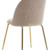 Stuhl beige gold Stoff Eisen B/H/T: ca. 53x86x50 cm Stuhl beige gold Stoff Eisen B/H/T: ca. 53x86x50 cm – Bild 4