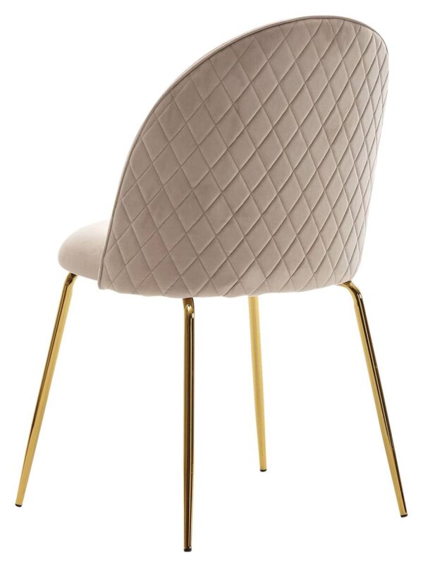 Stuhl beige gold Stoff Eisen B/H/T: ca. 53x86x50 cm Stuhl beige gold Stoff Eisen B/H/T: ca. 53x86x50 cm – Bild 4