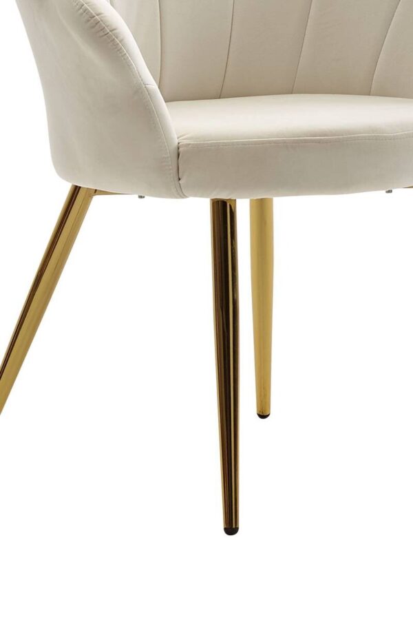 Stuhl weiß Stoff B/H/T: ca. 47,5x80x53 cm – Bild 2