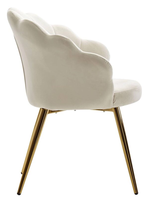 Stuhl weiß Stoff B/H/T: ca. 47,5x80x53 cm – Bild 5