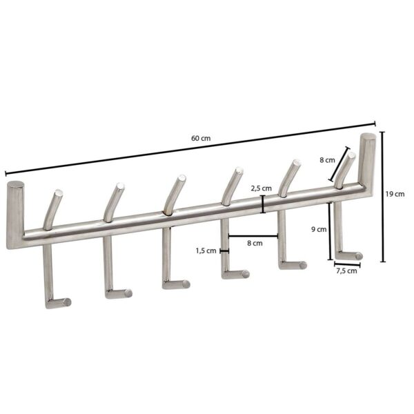 Garderobe Stahl poliert B/H/T: ca. 60x19x10 cm – Bild 2