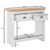 Konsolentisch natur beschichtet weiß beschichtet Holzwerkstoff Holzwerkstoff Aluminium B/H/T: ca. 85x76x35 cm – Bild 3