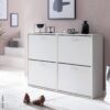 Schuhschrank weiß weiß B/H/T: ca. 120x81x24 cm – Bild 2