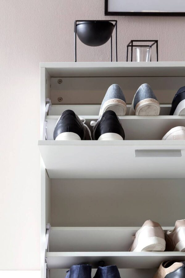 Schuhschrank weiß weiß B/H/T: ca. 120x81x24 cm – Bild 4