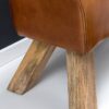 Wohnling Sitzbank braun natur Leder Echtholz B/H/T: ca. 90x43x30 cm – Bild 5