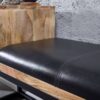 Wohnling Sitzbank natur schwarz schwarz Echtholz Leder Eisen B/H/T: ca. 100x60x35 cm – Bild 2