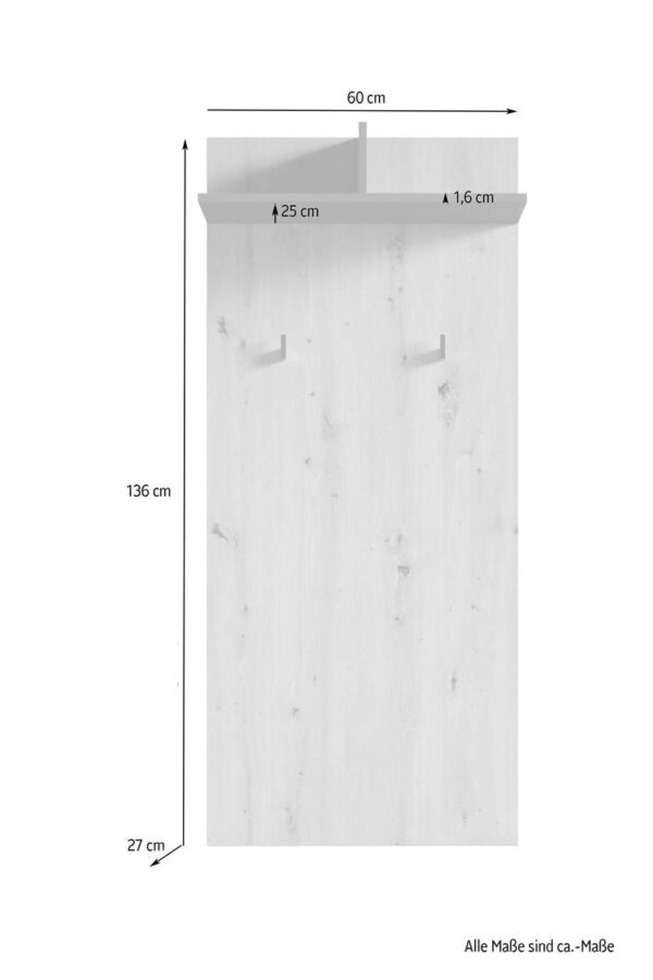 Wandpaneel BEN Eiche Old Wood Nachbildung anthrazit B/H/T: ca. 60x136x27 cm – Bild 5