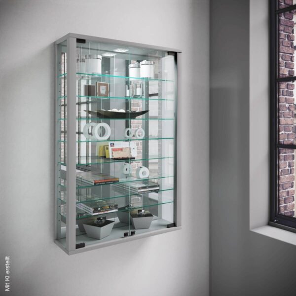 Vitrine Vitrosa silber Holzwerkstoff Glas B/H/T: ca. 59x91x18 cm – Bild 3