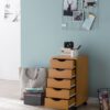 Rollcontainer braun Spanplatte B/H/T: ca. 33x64x38 cm – Bild 3