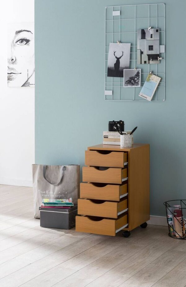 Rollcontainer braun Spanplatte B/H/T: ca. 33x64x38 cm – Bild 3