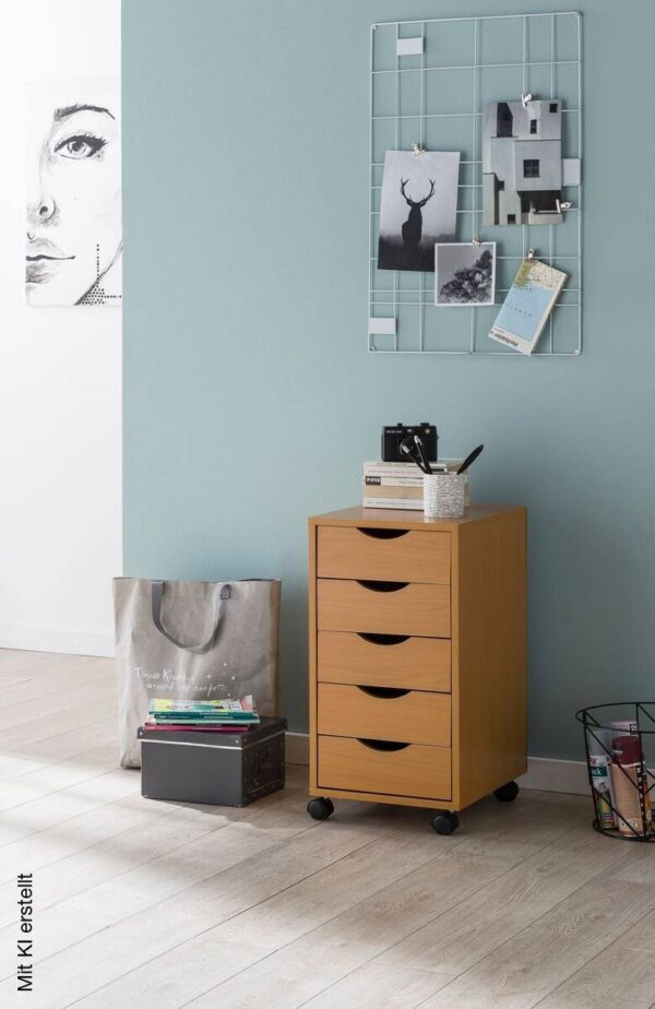 Rollcontainer braun Spanplatte B/H/T: ca. 33x64x38 cm – Bild 5