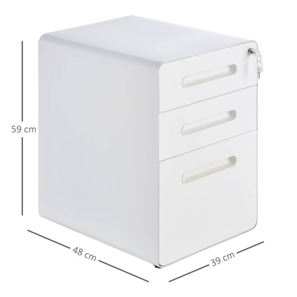 Rollcontainer 924-007WT weiß B/H/T: ca. 39x59x48 cm – Bild 2