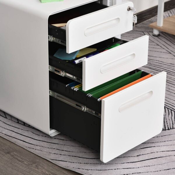 Rollcontainer 924-007WT weiß B/H/T: ca. 39x59x48 cm – Bild 3