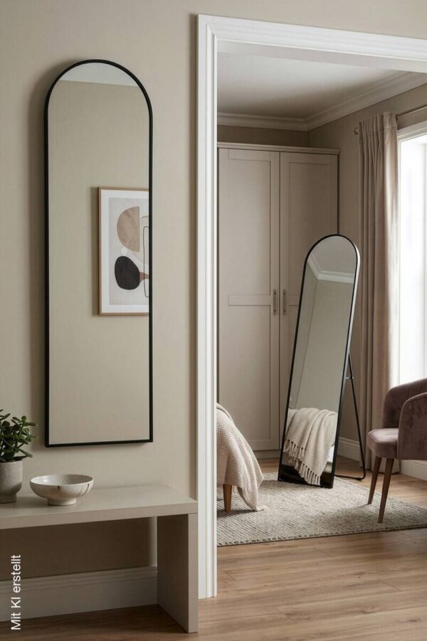 Mirrors & More Standspiegel Britt schwarz Metall B/H/T: ca. 40x160x3 cm – Bild 5
