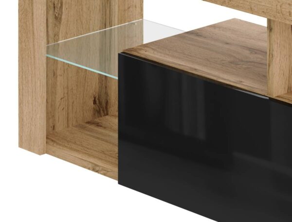 TV-Lowboard TV LOWBOARD Everest 140 Eiche Wotan Nachbildung schwarz glänzend B/H/T: ca. 140x50x35 cm – Bild 3