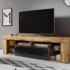 TV-Lowboard TV LOWBOARD Everest 140 Eiche Wotan Nachbildung schwarz glänzend B/H/T: ca. 140x50x35 cm – Bild 5