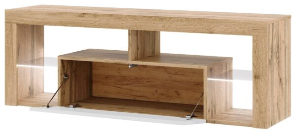 TV-Lowboard TV LOWBOARD Everest 140 LED Eiche Wotan Nachbildung weiß glänzend B/H/T: ca. 140x50x35 cm – Bild 2