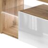 TV-Lowboard TV LOWBOARD Everest 140 LED Eiche Wotan Nachbildung weiß glänzend B/H/T: ca. 140x50x35 cm – Bild 3