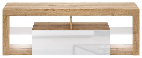 TV-Lowboard TV LOWBOARD Everest 140 LED Eiche Wotan Nachbildung weiß glänzend B/H/T: ca. 140x50x35 cm – Bild 4