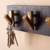 Wandgarderobe schwarz B/H/T: ca. 60x10x8 cm – Bild 2