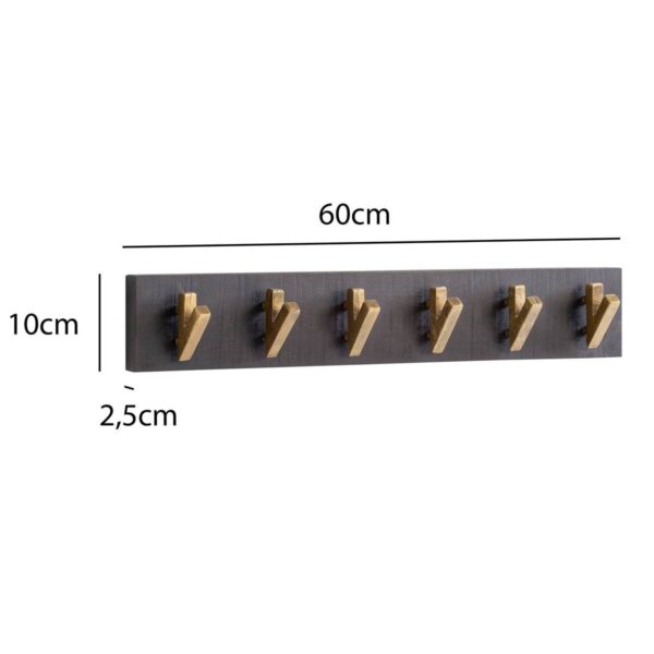 Wandgarderobe schwarz B/H/T: ca. 60x10x8 cm – Bild 3