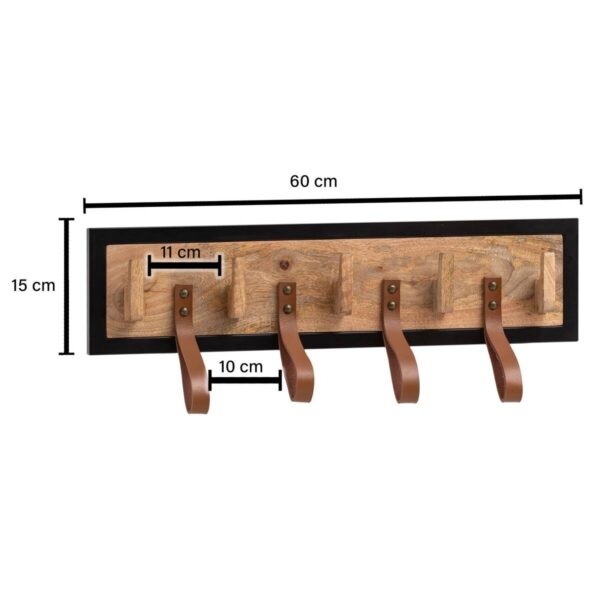 Wandgarderobe braun B/H/T: ca. 60x15x6 cm – Bild 2