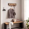 Wandgarderobe braun B/H/T: ca. 60x15x6 cm – Bild 4