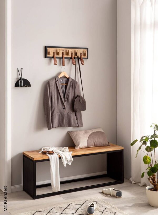 Wandgarderobe braun B/H/T: ca. 60x15x6 cm – Bild 4