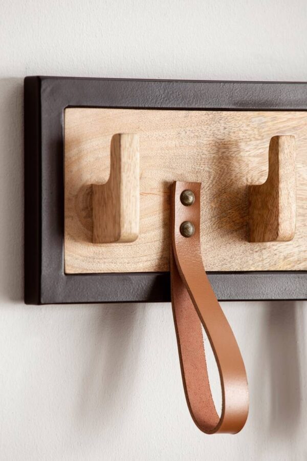 Wandgarderobe braun B/H/T: ca. 60x15x6 cm – Bild 5