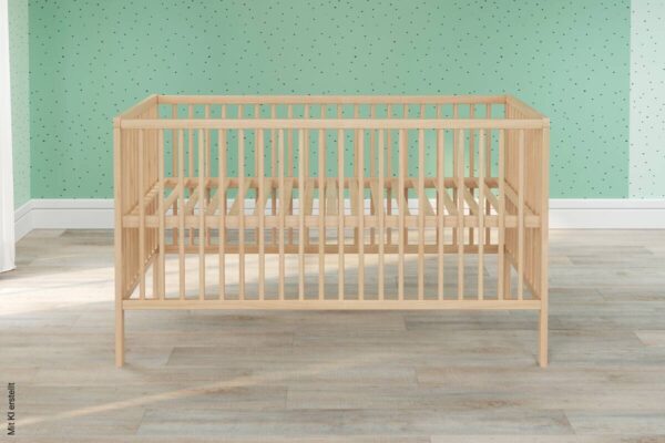 Babybett buche B/H/T: ca. 144x84x78 cm Liegefläche B/L: ca. 70x140 cm – Bild 2