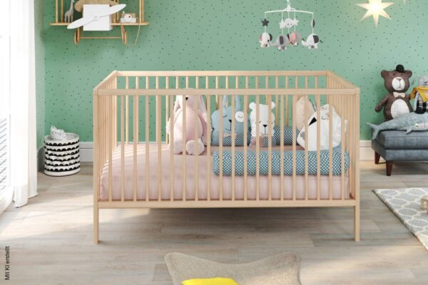 Babybett buche B/H/T: ca. 144x84x78 cm Liegefläche B/L: ca. 70x140 cm – Bild 3